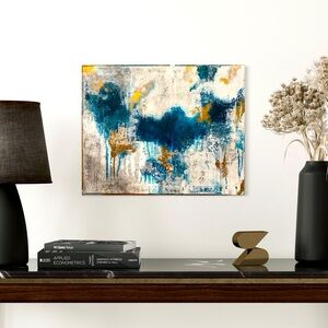 Original canvas abstract artwork 16”x20” Navy Veins I